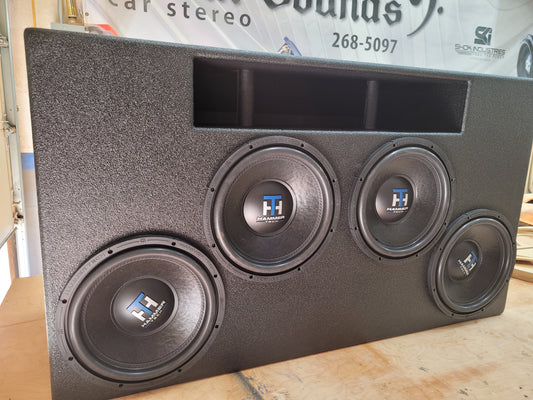Quad 12" Hammer Tech subs and ported box 1500 watts RMS